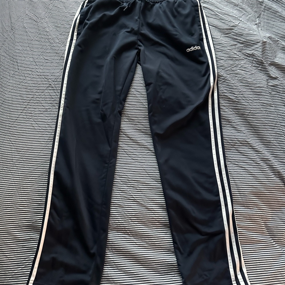 Adidas track pants, women large, navy